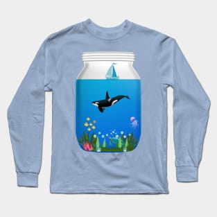 Sea world in a jar - Kawaii Long Sleeve T-Shirt